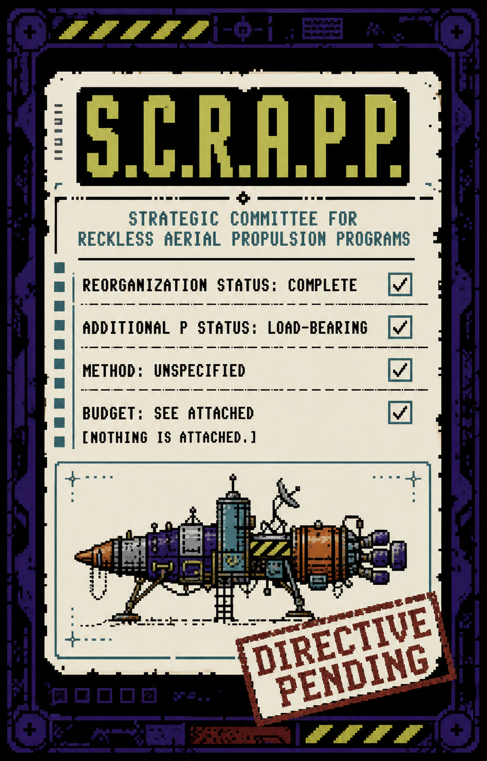 S.C.R.A.P.P. reorganization notice stating that the additional P is load-bearing
